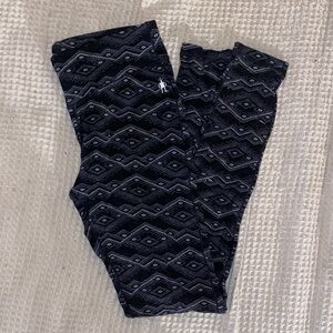 SMARTWOOL Black and Gray Patterned Thermal Leggings